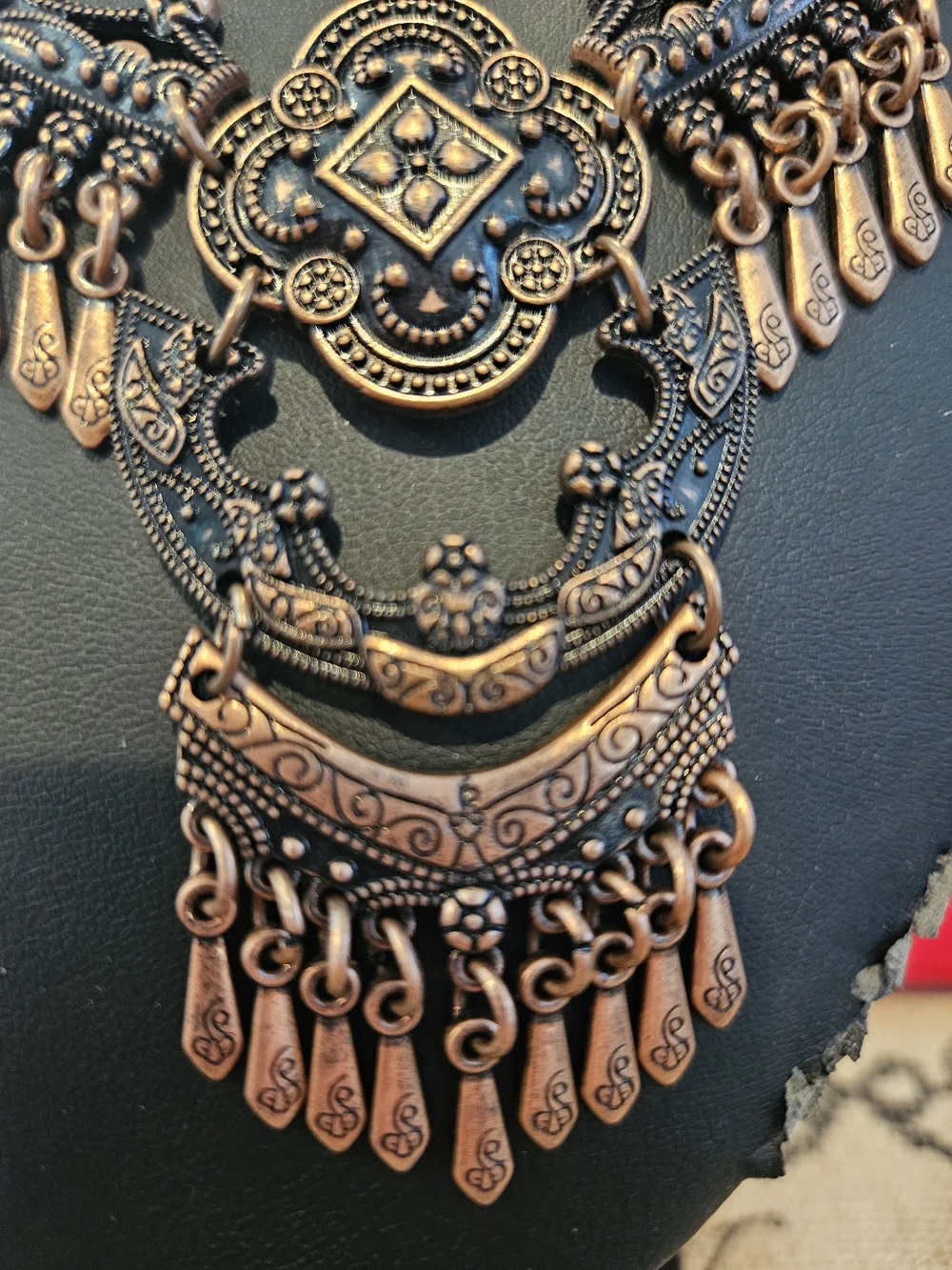 Bohemian Statement Necklace in Antique Copper